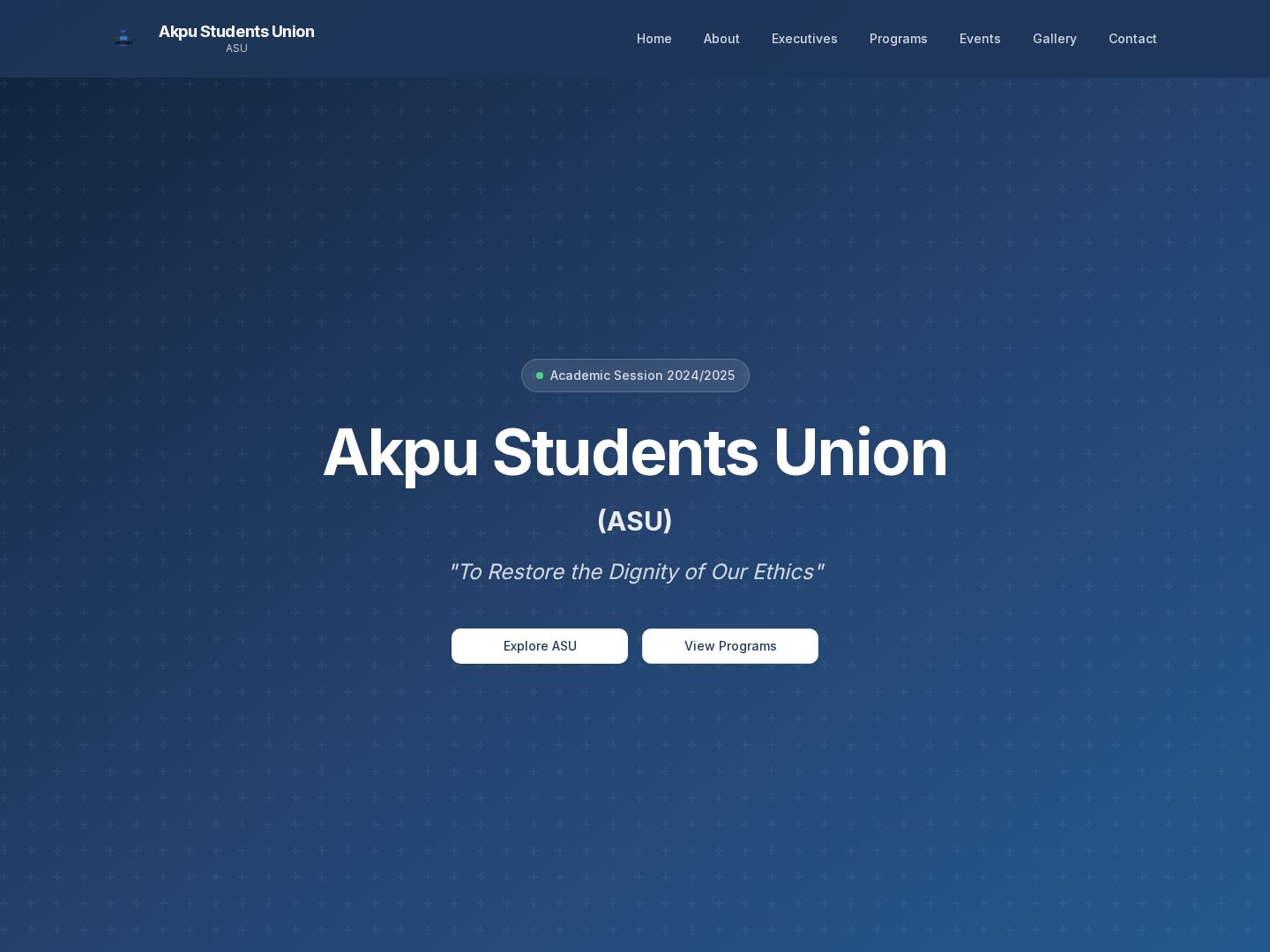 Akpu Students Union homepage screenshot