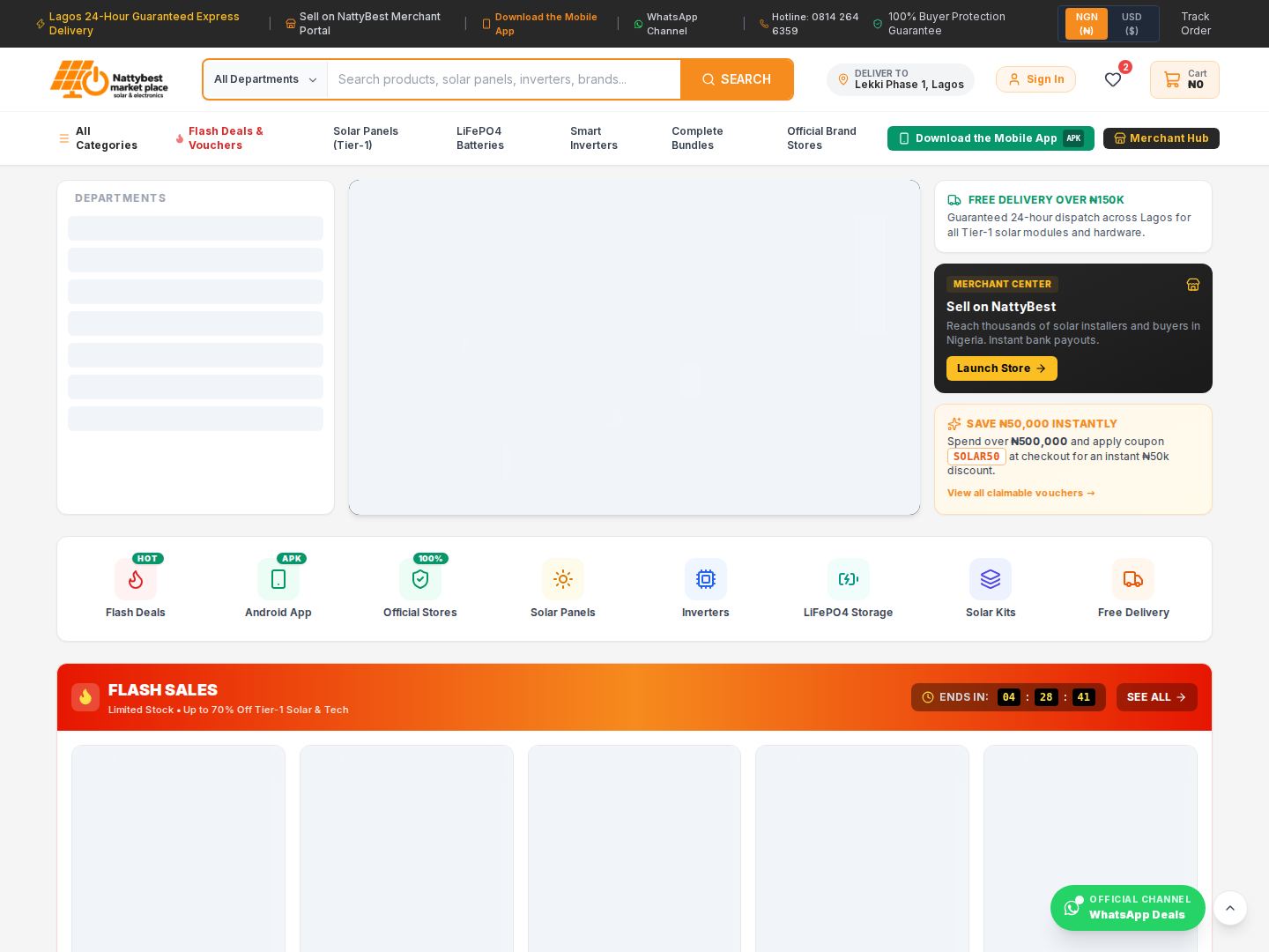 Nattybest Marketplace homepage screenshot